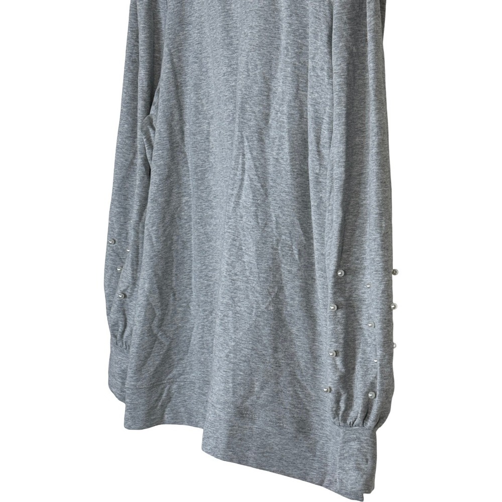 Jingle Belles Kim Gravel Sweatshirt Women XL Heather Grey Pearl Blouson Sleeve - Picture 5 of 13